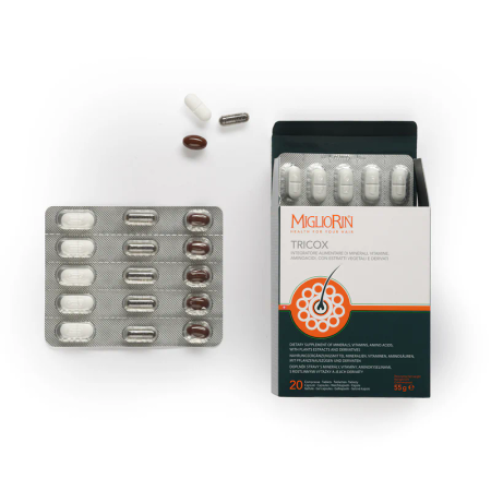 Witaminy i minerały wzmacniające włosy i paznokcie – TRICOX MIGLIORIN – (20+20+20 tabs)